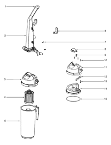 Page C Diagram and Parts List for 5843AV  Eureka Upright Vacuum