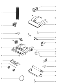 Page A Diagram and Parts List for 5845A  Eureka Upright Vacuum