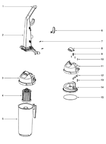 Page B Diagram and Parts List for 5845A  Eureka Upright Vacuum