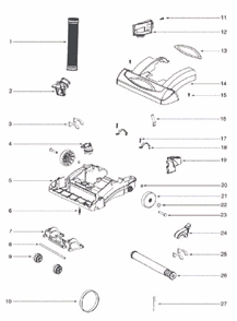 Page A Diagram and Parts List for 5848AVZ  Eureka Upright Vacuum