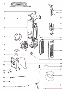 Page C Diagram and Parts List for 5848AVZ  Eureka Upright Vacuum