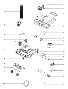 Page B Diagram and Parts List for 5851AV  Eureka Upright Vacuum