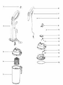 Page C Diagram and Parts List for 5853A  Eureka Upright Vacuum