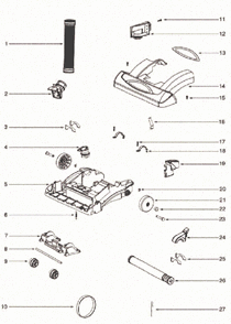 Page B Diagram and Parts List for 5855AN  Eureka Upright Vacuum
