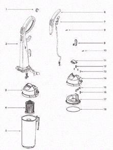 Page C Diagram and Parts List for 5855AN  Eureka Upright Vacuum