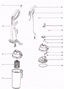 Page C Diagram and Parts List for 5855AZ  Eureka Upright Vacuum