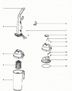 Page C Diagram and Parts List for 5856AV  Eureka Upright Vacuum