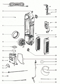 Page D Diagram and Parts List for 5856BVZ  Eureka Upright Vacuum