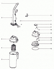 Part Location Diagram of 61825-4 Eureka Dust Cup Fltr(Style Dcf3)