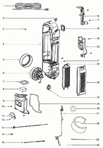 Part Location Diagram of 61830-4 Eureka Hepa Filter Package - Style H