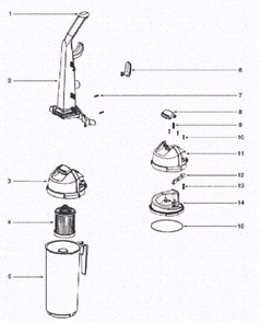 Page C Diagram and Parts List for 5857AZ  Eureka Upright Vacuum