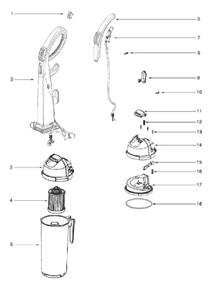 Page C Diagram and Parts List for 5860AVH-1  Eureka Upright Vacuum