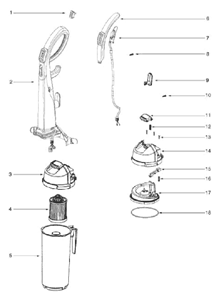 Page C Diagram and Parts List for 5860BVZ  Eureka Upright Vacuum