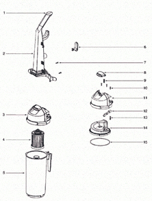 Page C Diagram and Parts List for 5863AVS  Eureka Upright Vacuum