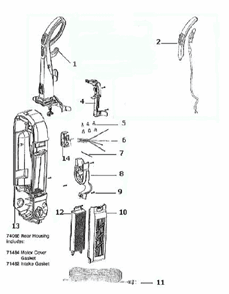 Part Location Diagram of 74066 Eureka Rear Housing Assembly