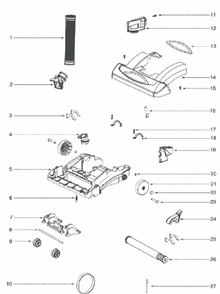 Page B Diagram and Parts List for 5892AZ  Eureka Upright Vacuum