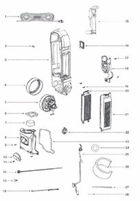 Page D Diagram and Parts List for 5892AZ  Eureka Upright Vacuum