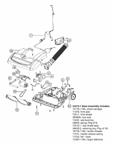 Page B Diagram and Parts List for 5892BVZ  Eureka Upright Vacuum