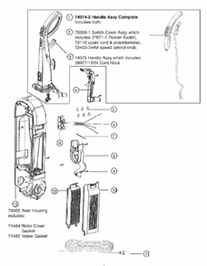 Page D Diagram and Parts List for 5892BVZ  Eureka Upright Vacuum