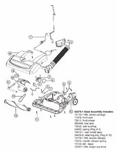 Part Location Diagram of 62374-7 Eureka Hood Assembly Packaged