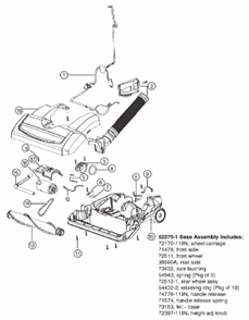 Page B Diagram and Parts List for 5893BVZ  Eureka Upright Vacuum