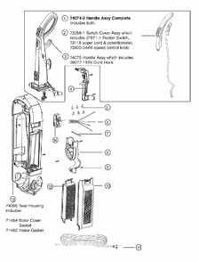Page D Diagram and Parts List for 5902BVZ  Eureka Upright Vacuum