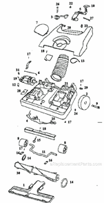 Page A Diagram and Parts List for 6426ATV  Eureka Upright Vacuum