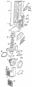 Part Location Diagram of 38618 Frigidaire Deflector - Air