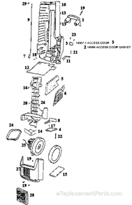 Page B Diagram and Parts List for 6426BT  Eureka Upright Vacuum
