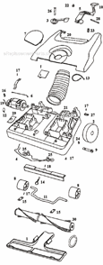 Page A Diagram and Parts List for 6435AT  Eureka Upright Vacuum