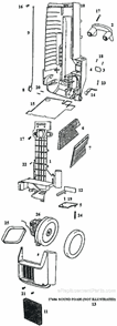 Page B Diagram and Parts List for 6435AT  Eureka Upright Vacuum