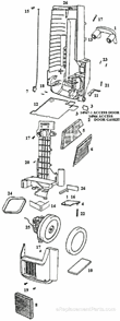 Page B Diagram and Parts List for 6450AT  Eureka Upright Vacuum