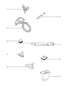 Part Location Diagram of 39632-1 Frigidaire Deluxe 14" Floor Tool