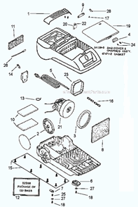 Page A Diagram and Parts List for 6730A  Eureka Canister Vacuum