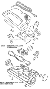 Part Location Diagram of 38379-1 Eureka Handle Socket Assembly
