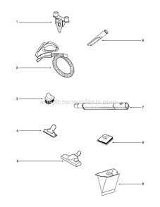 Page A Diagram and Parts List for 6852AN  Eureka Canister Vacuum