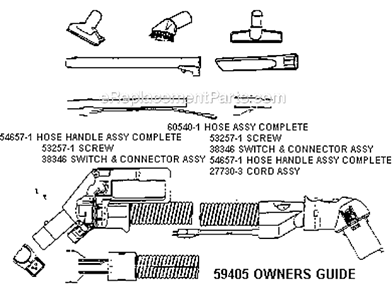 Part Location Diagram of E-27730-2 Eureka Hose Connector Cord Assembly
