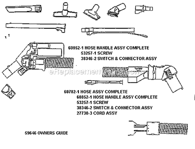 Part Location Diagram of E-60540-1 Eureka Hose Assembly