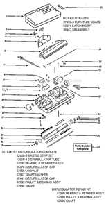 Part Location Diagram of E-52988-2 Eureka Bristle Strip Set