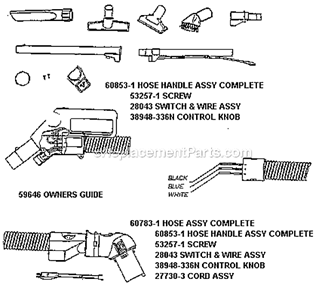 Page A Diagram and Parts List for 6993B  Eureka Canister Vacuum