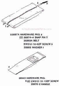 Part Location Diagram of 55687A Eureka Hardware Package