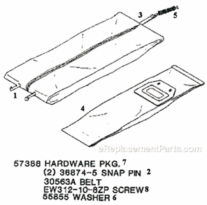 Part Location Diagram of 57388 Eureka Hardware Package