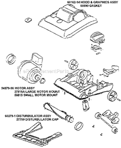 Page B Diagram and Parts List for 7601A  Eureka Upright Vacuum