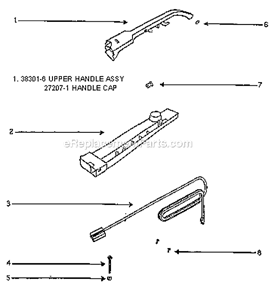 Page D Diagram and Parts List for 7602A  Eureka Upright Vacuum