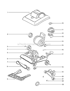 Page A Diagram and Parts List for 7602B  Eureka Upright Vacuum