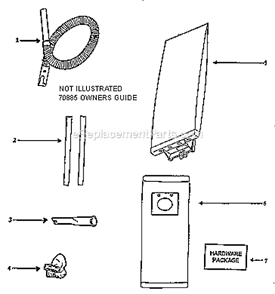 Page A Diagram and Parts List for 7605AT  Eureka Upright Vacuum