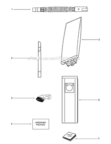Page A Diagram and Parts List for 7606AA  Eureka Upright Vacuum