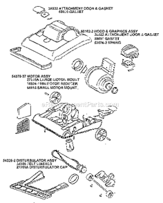 Page B Diagram and Parts List for 7608AT  Eureka Upright Vacuum