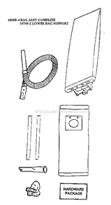 Page E Diagram and Parts List for 7608BT  Eureka Upright Vacuum