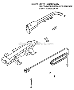 Page D Diagram and Parts List for 7608DT  Eureka Upright Vacuum